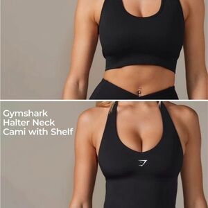Gymshark Black Sports Bra with Halter Neck small